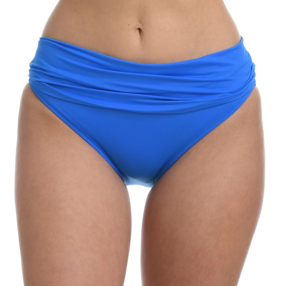 NWT La Blanca | Island Goddess Shirred Band Hipster Bottle Capri Blue 16